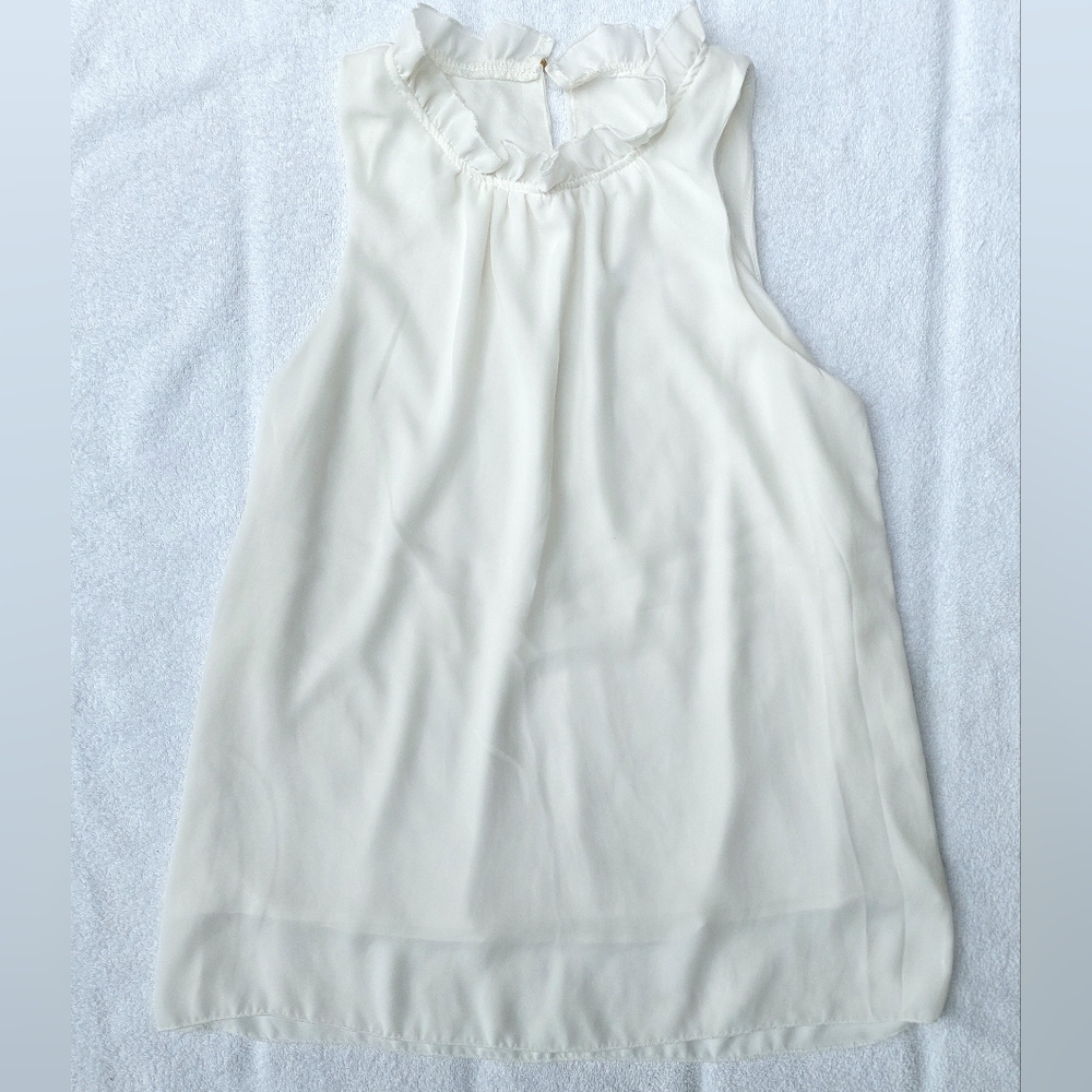 White Ruffle Blouse